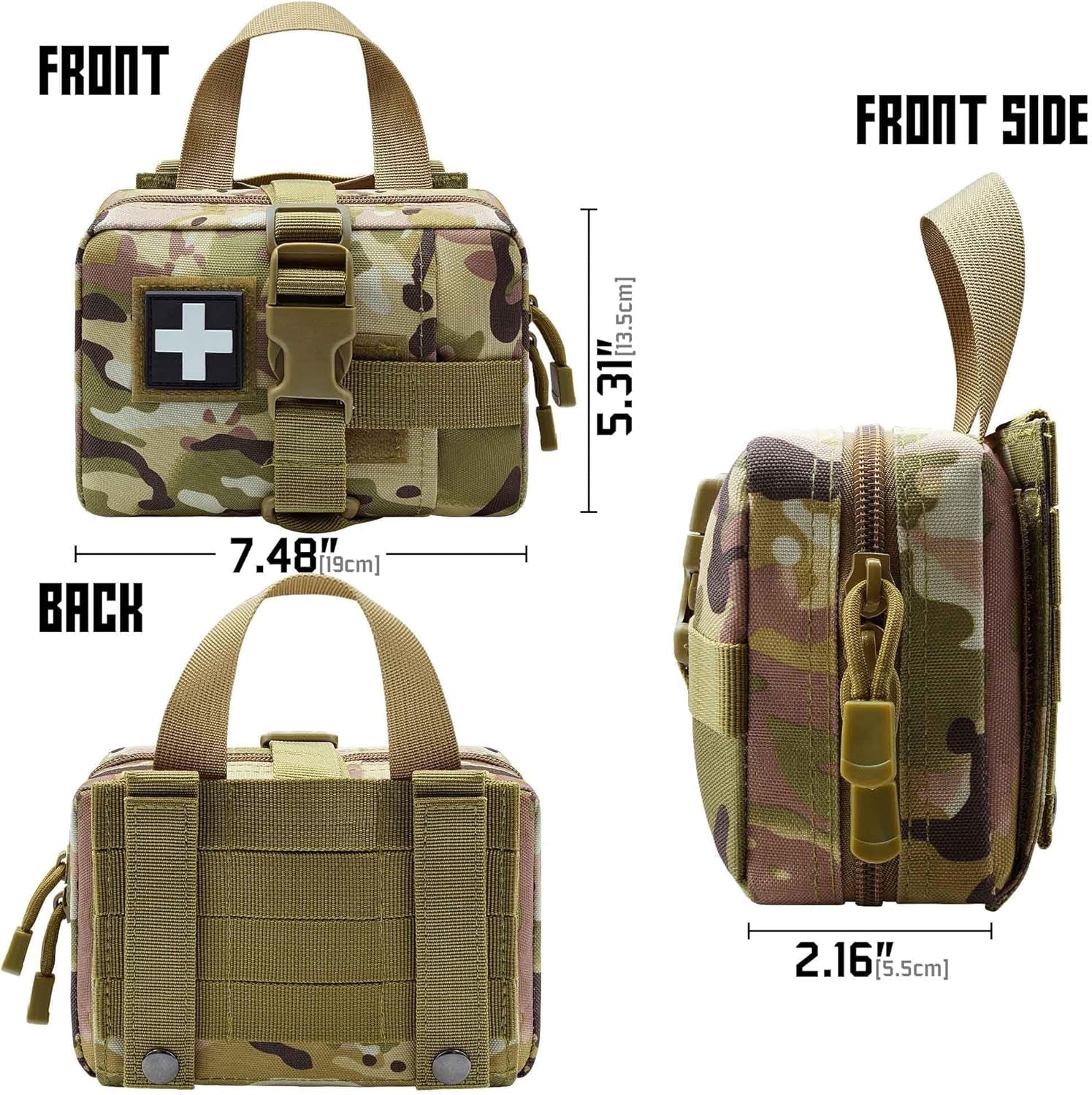 Upgrade Molle Rip Away Ifak Pouch, Tactical Small Belt First Aid Pouch Medical Utility EMT Pouch Only