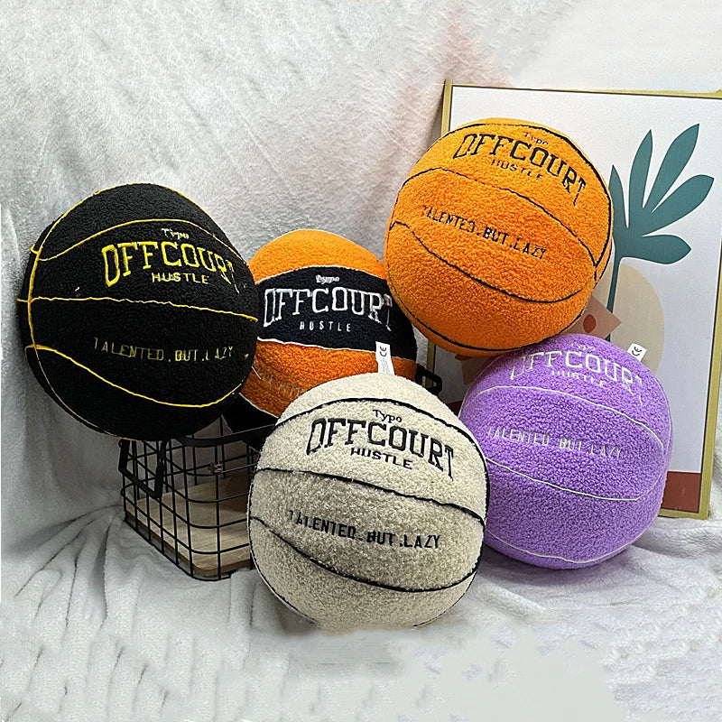 25CM Offcourt Basketball Pillow Anime Plush Toy Simulation Basketball Soft Plush Children'S Birthday Christmas Gift