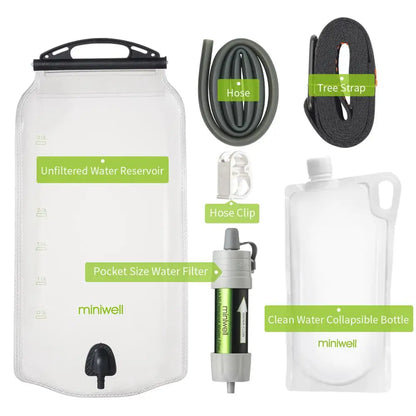 Water Purifier Water Straw Filter Survival Emergency Kit for Hiking,Camping,Survival,Emergency