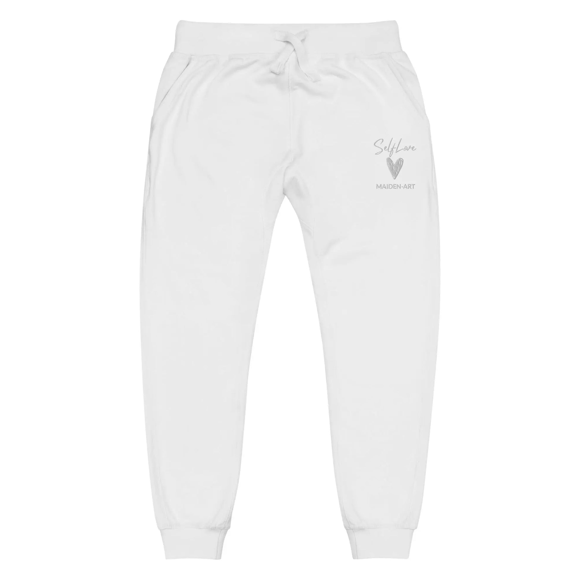 Self Love Unisex Fleece Sweatpants with Embroidery Fashion Sweatpants