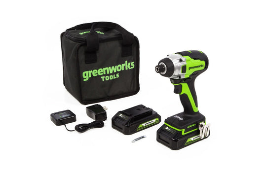 24V Brushless Cordless 1/4" Impact Driver Set + (2) USB Batteries & Charger 3803702AZ