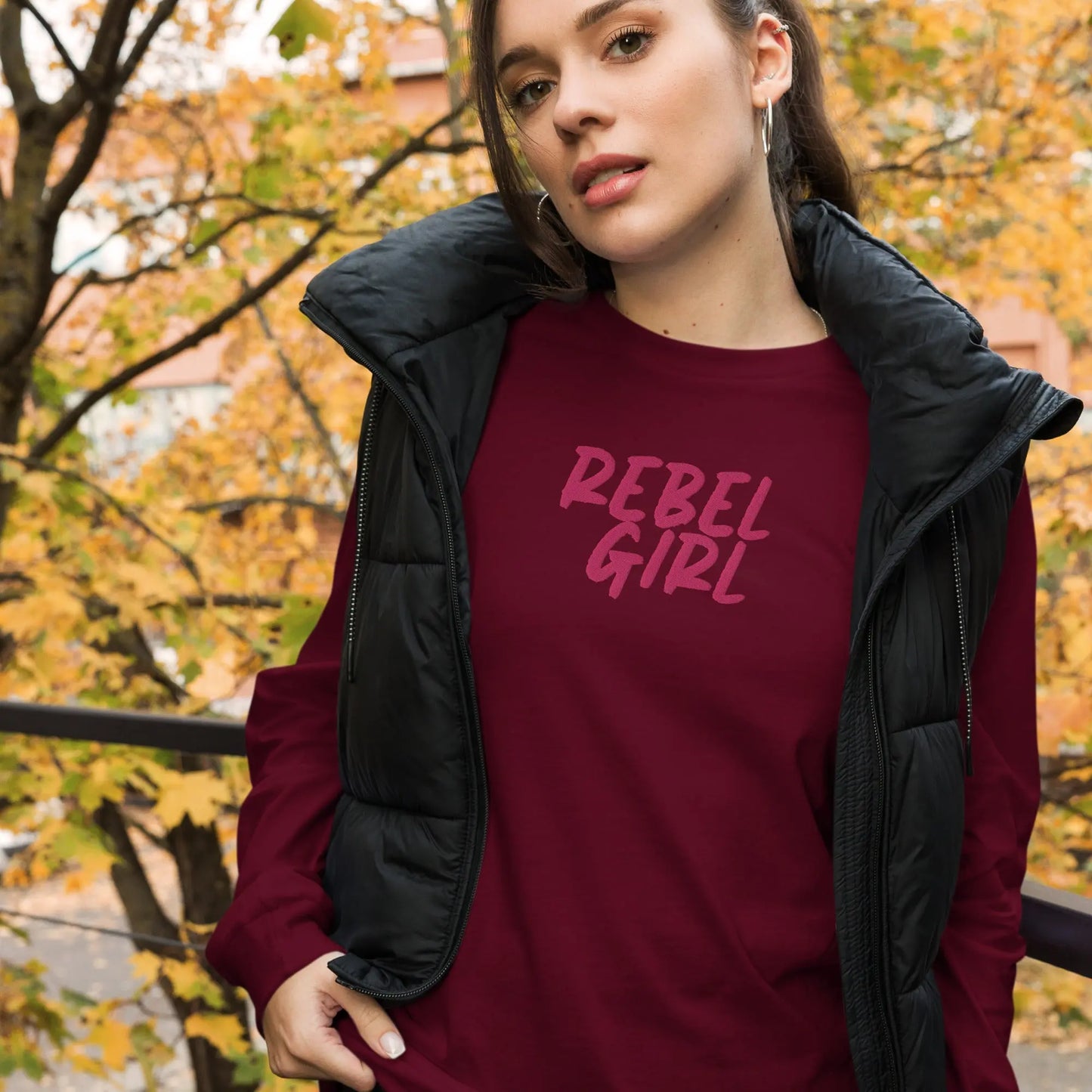 Rebel Girl Unisex Long Sleeve Tee with EMBROIDERY