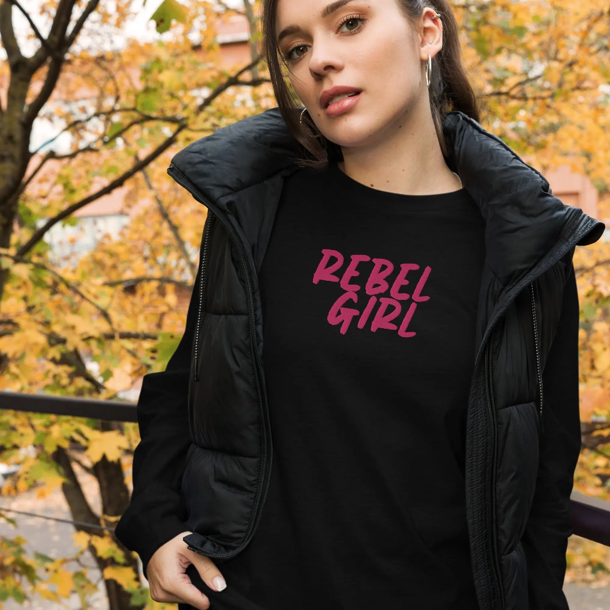 Rebel Girl Unisex Long Sleeve Tee with EMBROIDERY