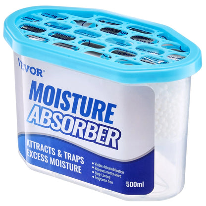 Vevor Moisture Absorbers 6 Pack, 10.8 Oz Portable Humidity Absorber Boxes for Your Bathroom, Closet & Car, Dehumidifier with Fragrance Free, Navy Blue