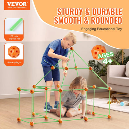 VEVOR Tent Fort Building Kit for Kids Glow in the Dark STEM Construction Toy 85P