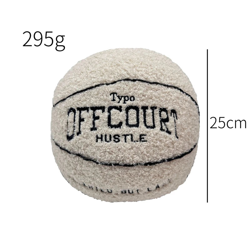 25CM Offcourt Basketball Pillow Anime Plush Toy Simulation Basketball Soft Plush Children'S Birthday Christmas Gift