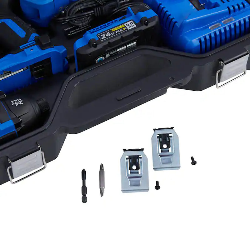 XTR 24-Volt 3-Tool Brushless Power Tool Combo Kit with Hard Case (2-Batteries and Charger Included)