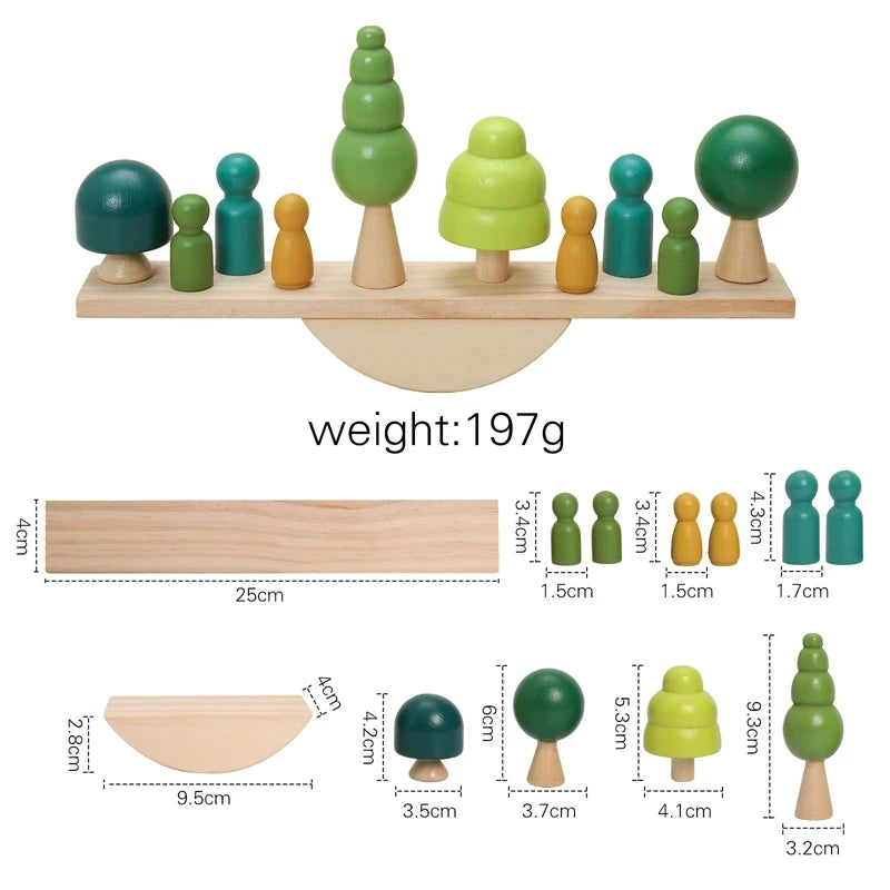 Montessori Sensory Toys Stacking Toys for Baby Forest Houses Replica Wooden Forest Blocks Early Childhood Education Game Gift