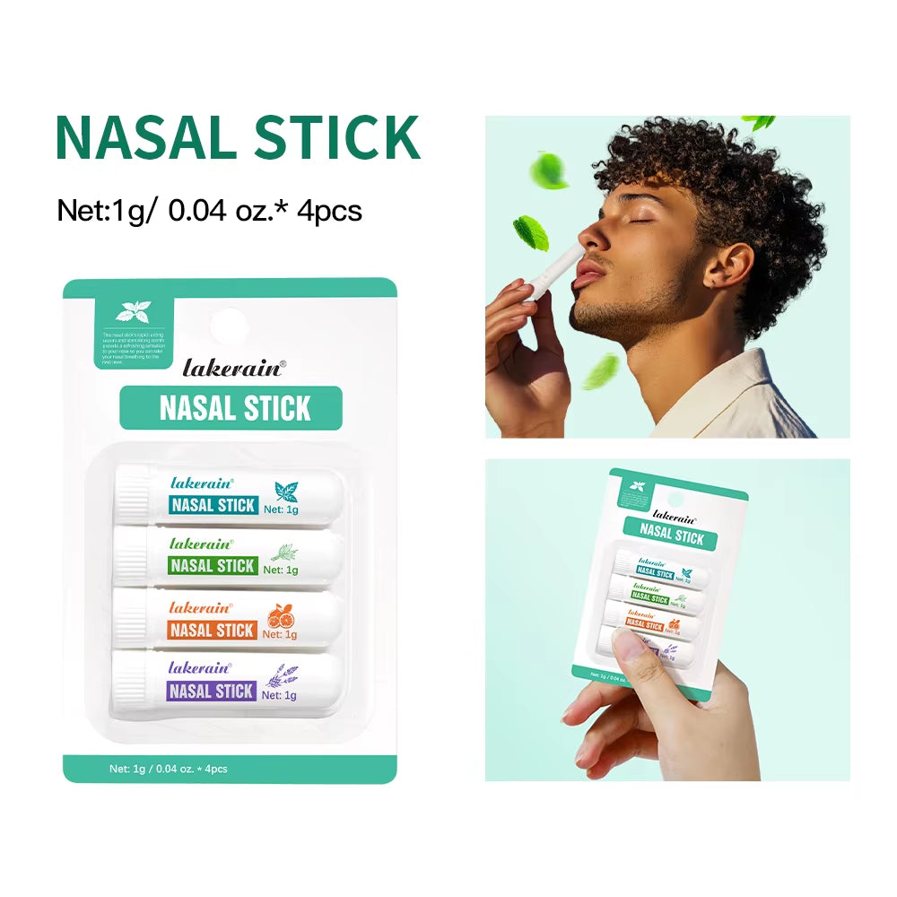 Nasal Stick 4 Pack Boom Long Lasting Effect Refreshing Stick Plant Essential Oil Ingredients Nasal Inhalation Cooling Oil Easy